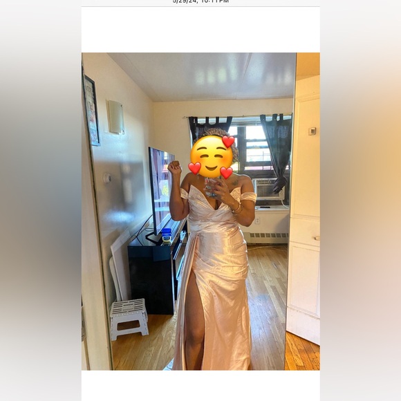 BLUSH SATIN BALL GOWN - Picture 2 of 2